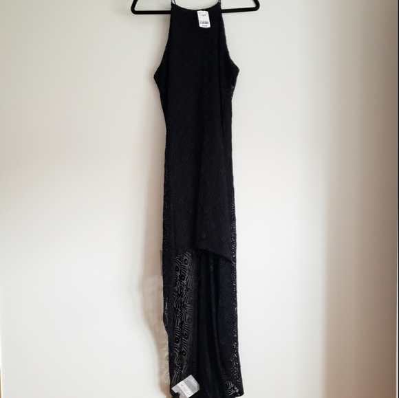 Black Lace High-Low Dress - Picture 1 of 5